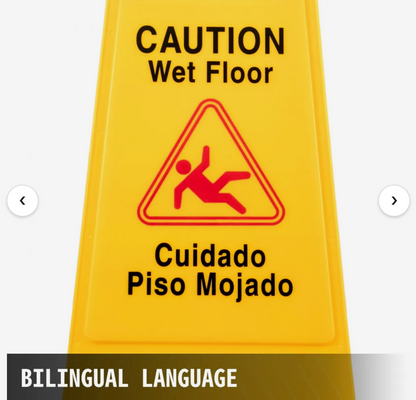 BestEquip 6 Pack Caution Wet Floor Signs 25\" Double Sided Caution Sign