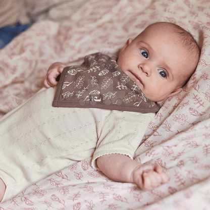 2-Pack Baby Bibs – Chestnut, 100% Cotton Outer – 14.2” x 9”, Button Back