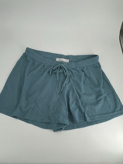 Women's Satin Sleeveless Top & PJ Shorts Pajamas Set Sky blue Size 2XL
