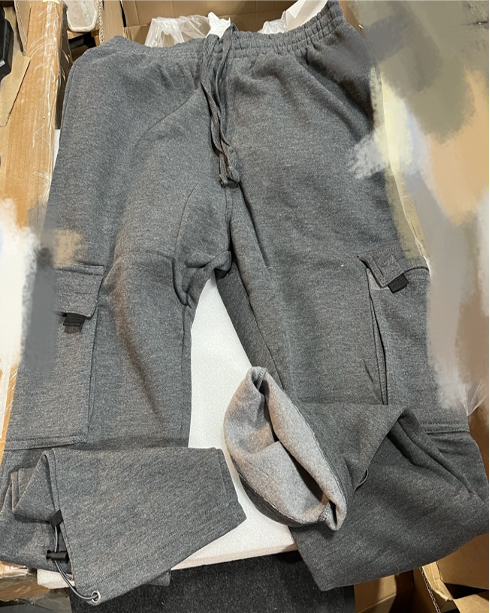 Big Boys Fleece Cargo Sweatpants Charcoal Male  |  Size L