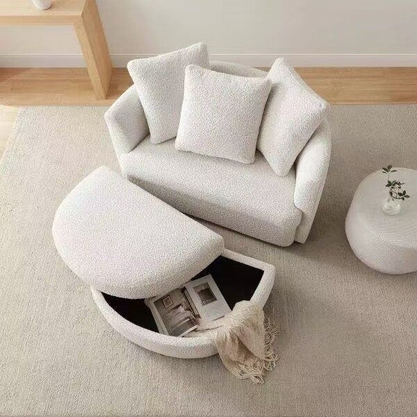 Holley Oversized Fabric Accent Chair with Storage Ottoman-only pick up in IL