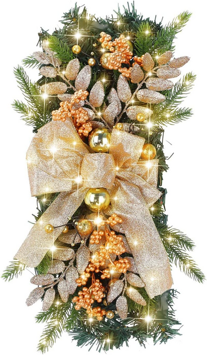 Christmas Stair Railing Wall Window Indoor Decor.