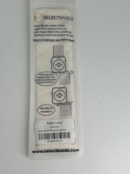 5-Pack L  Aztec pink  Loop Watch Bands 0.8 x 5.6 Inch Fits 42mm/44 mm/45mm  Case