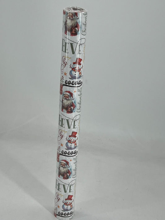 Christmas gift paper with Santa Claus pattern