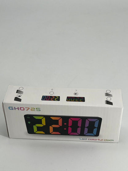 Colorful LED Alarm Clock With Temperature Display - GH0725