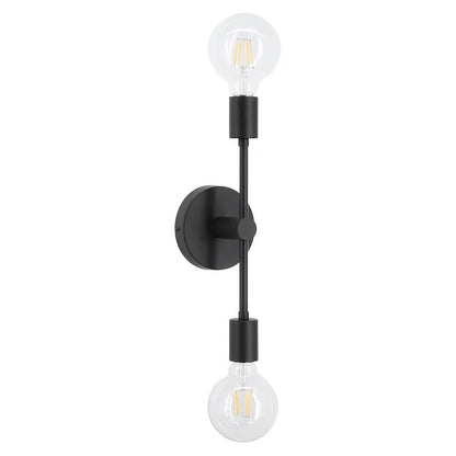 2-Light Black Bathroom Vanity Wall Sconce with LED Bulbs XB-W1234-2-MB-G30