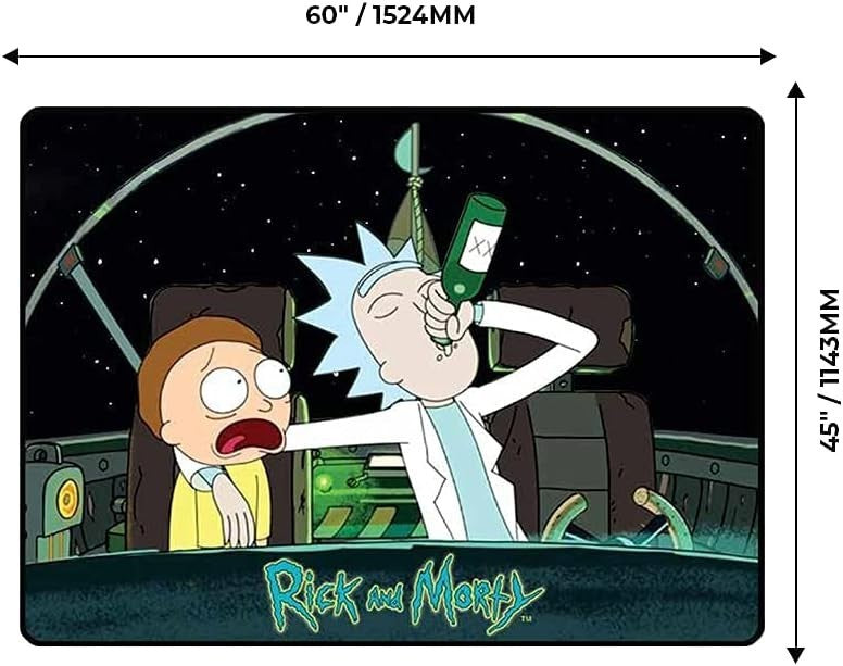 Rick and Morty Spaceship Fleece Throw Blanket, 45” x 60”