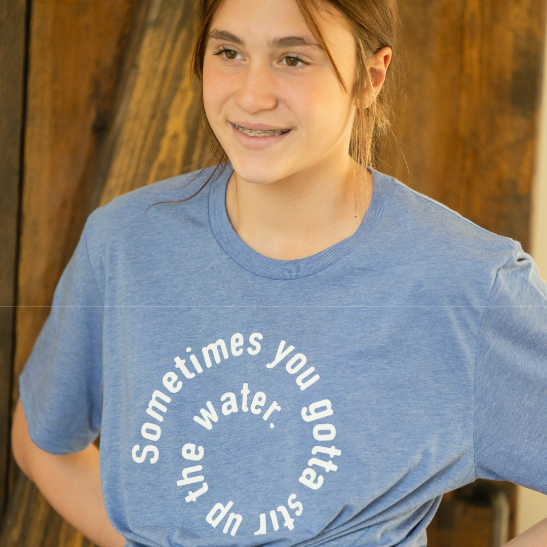 Stir Up The Water T-Shirt，Style: Youth，Size: M，Color:Blue