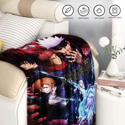 Jujutsu Kaisen Yuji Itadori Hooded Wearable Blanket 60”x53”
