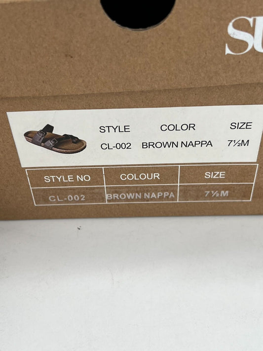 Women's Cork Footbed Sandals Double Adjustable Buckle Slide Sandals Slip On Walk.