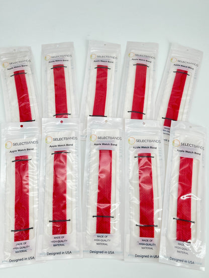 10-Pack M  Red  Loop Watch Bands 0.8 x 6.2Inch , Fits 38mm/40mm/41mm  Case