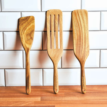 3-Piece Wooden Kitchen Utensil Set – Durable Tools & Gadgets for Cooking