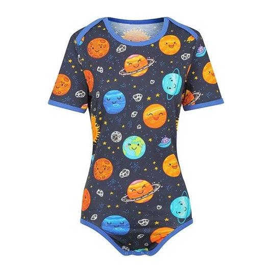 Planets Print Baby Bodysuit – Size M, 95% Cotton 5% Spande