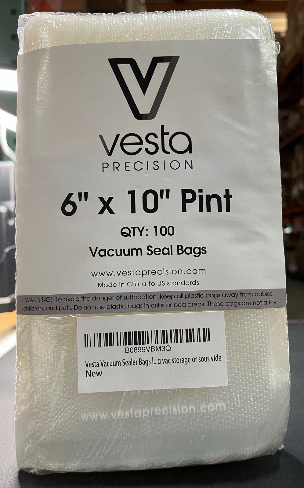 Vacuum Sealer Bags, 100-Count, Pint Size 6x10 Inch Food Storage