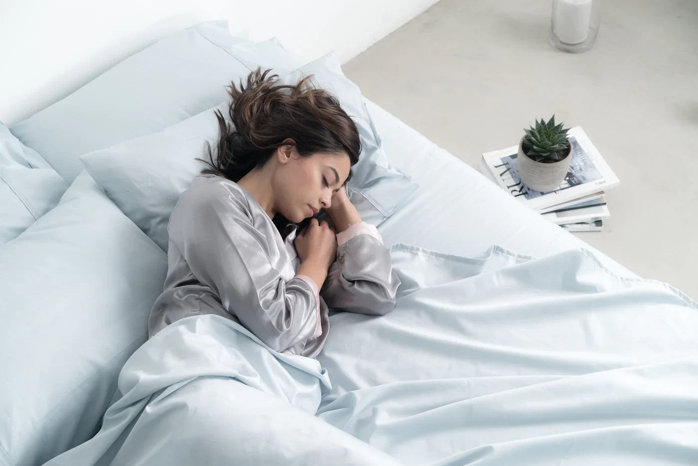 Sky Blue King Pillowcases, 2-Pack, Luxe Silky Soft, 20” x 37”