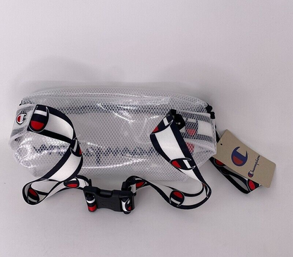 NWT CHAMPION Sling Waist Fanny Pack Travel Adjustable Script LOGO Clear See Thru