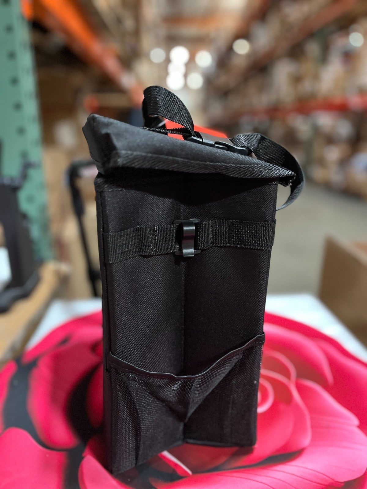 Lusso Black Car Trash Can, 3.5 Gallon, Manual-Lift Opening Mechanism, Brand New