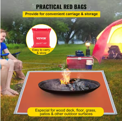 Fire Blanket, 67" x 60" Fiberglass Welding Blanket, 3.3 lbs Fireproof Blanket