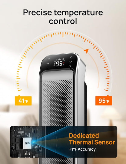 used-Fast Portable Room Heater with Remote and Thermostat, 3 Modes, Overheating