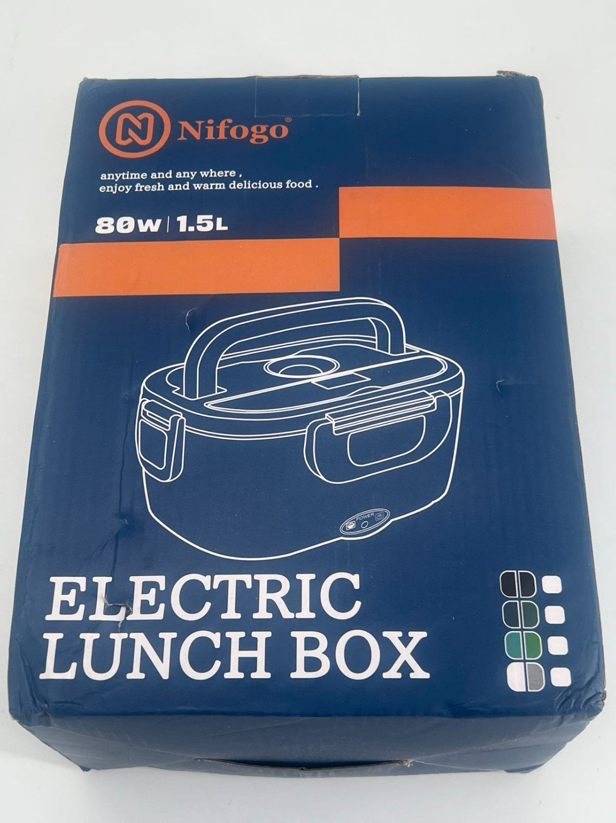 Nifogo Electric Lunch Box 1.5L Steel Container 80 W