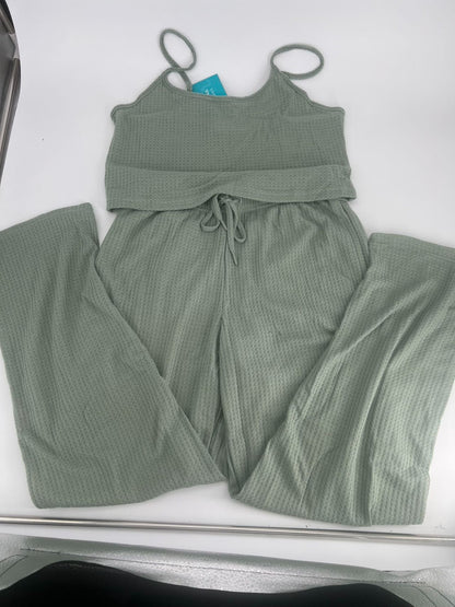 Women's Cami Top & Pants, Pajamas with Pockets, Spaghetti Straps  green Size M