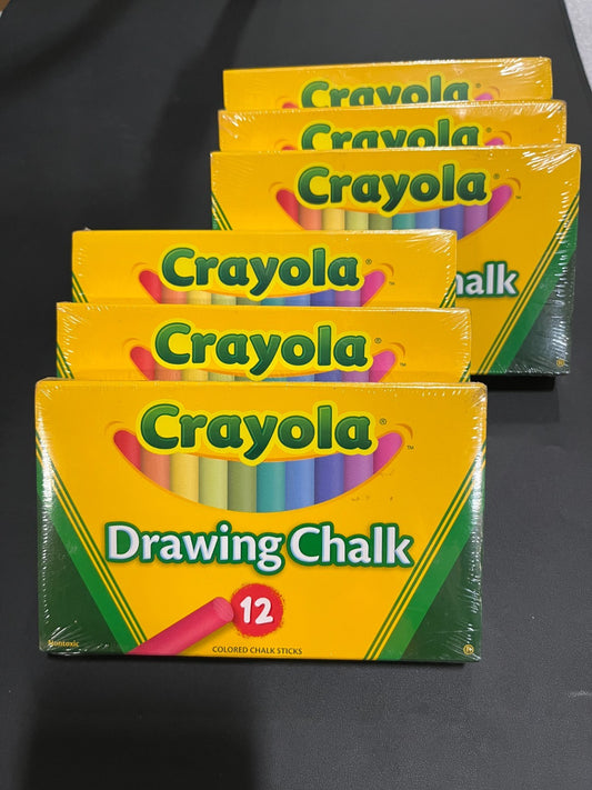 Colored Drawing Chalk, 12 Colors Per Pack, 6 Packs