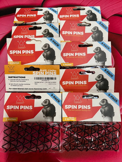 Spiral Bobby Pins Premium Black -10 packs total