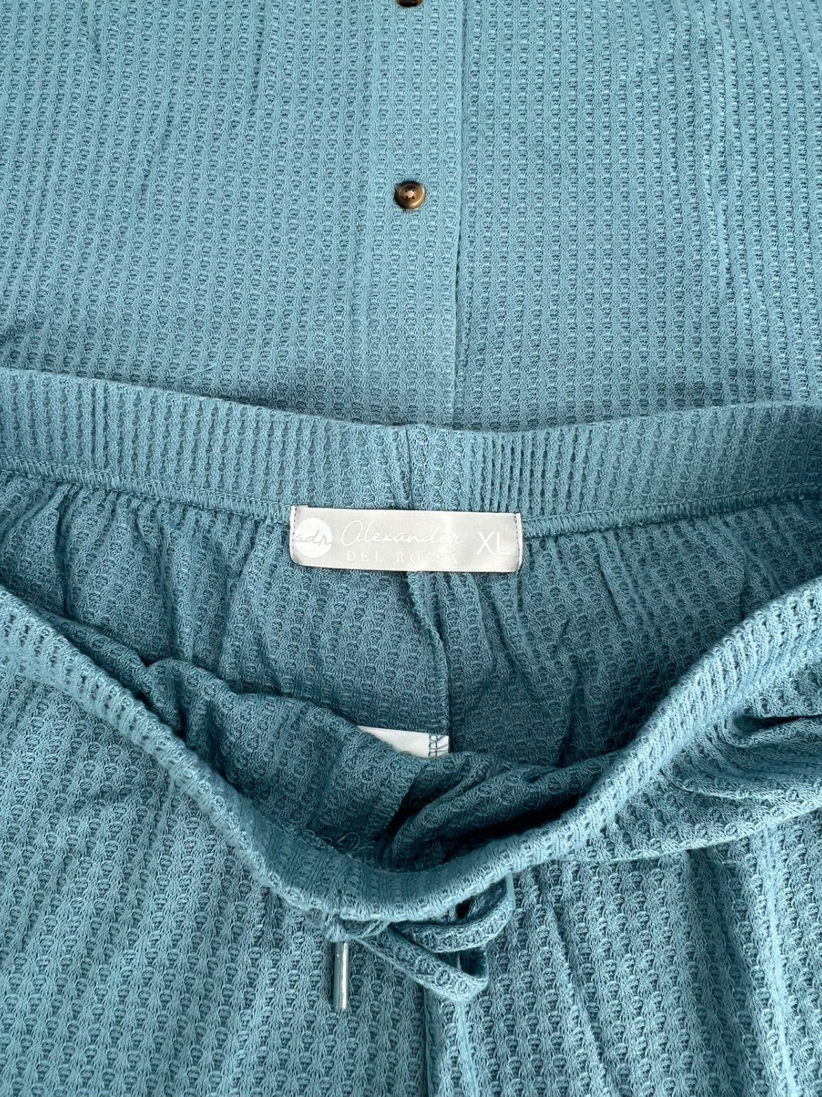 Women's Knit Pajamas Set Sling button top and pajama shorts Sky blue XL