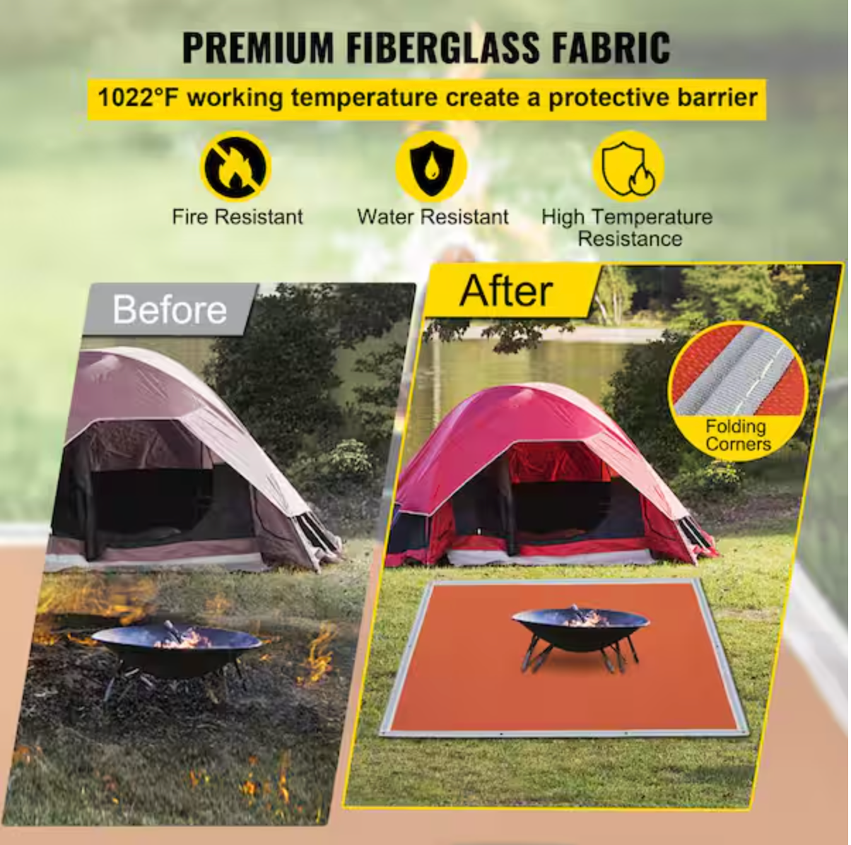 Fire Blanket, 67" x 60" Fiberglass Welding Blanket, 3.3 lbs Fireproof Blanket
