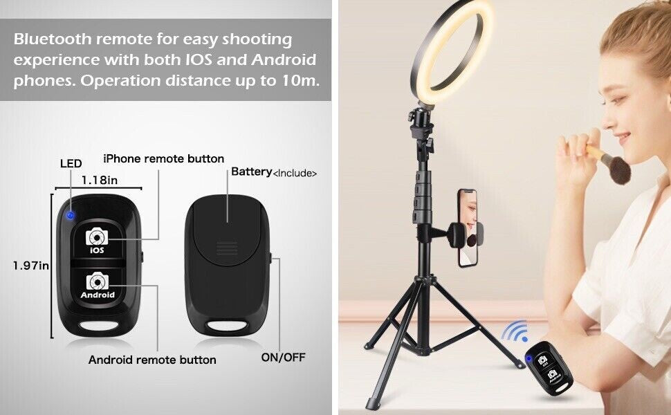 UBeesize Selfie Ring Light 8” with Tripod Stand for Phone
