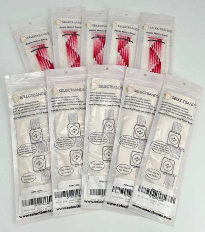 10-Pack XS  Pink  Loop Watch Bands 0.8 x 5.2Inch , Fits 38mm/40mm/41mm  Case