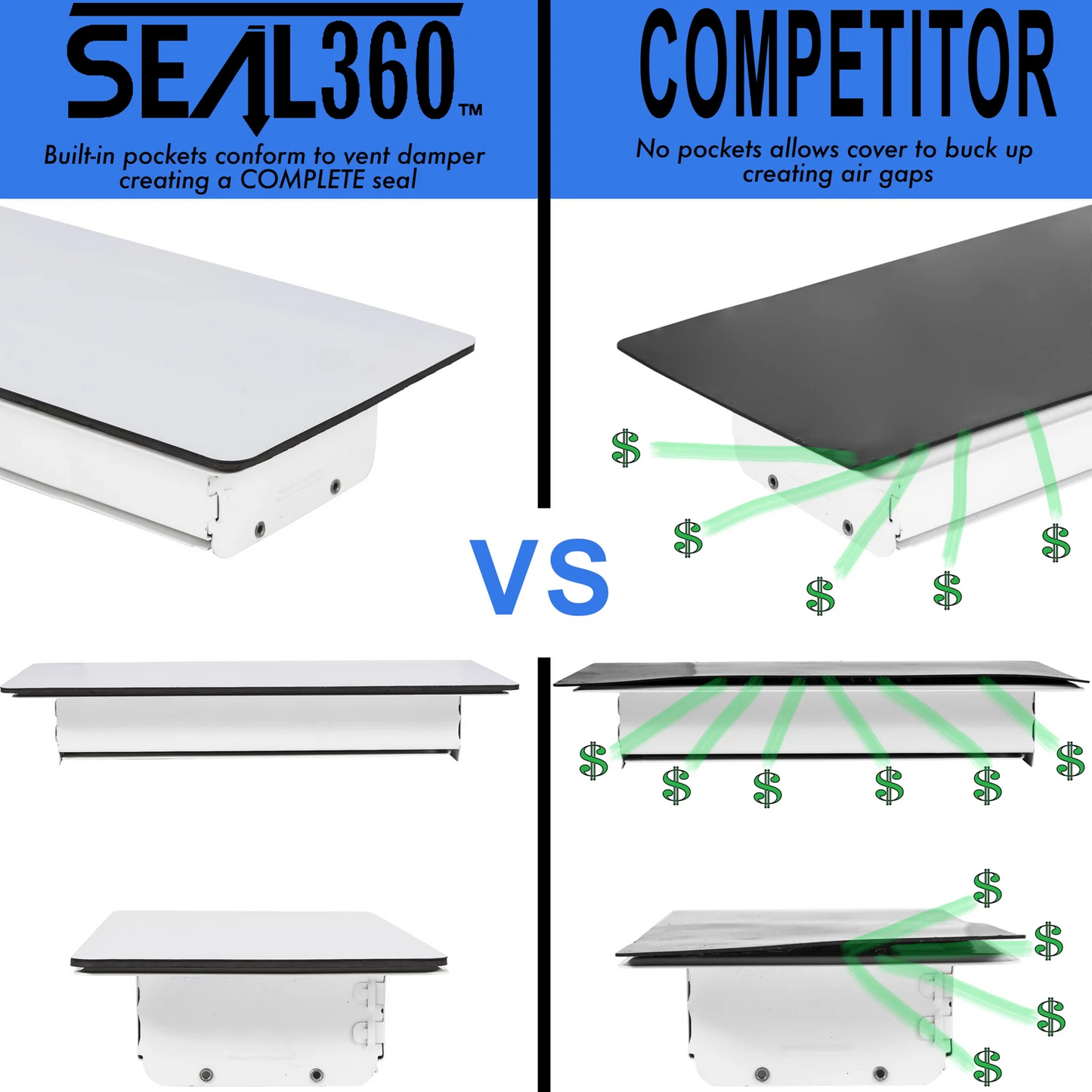 Magnetic Vent Cover 5.5x12" - Seal for Floor/Wall/Ceiling, RV Compatible