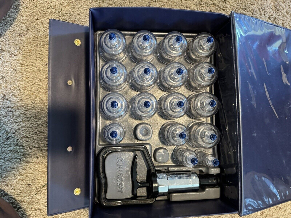 AcuZone Premium Cupping Set, 17-Cups, Pump, no Extension Tube Made In Korea EUC