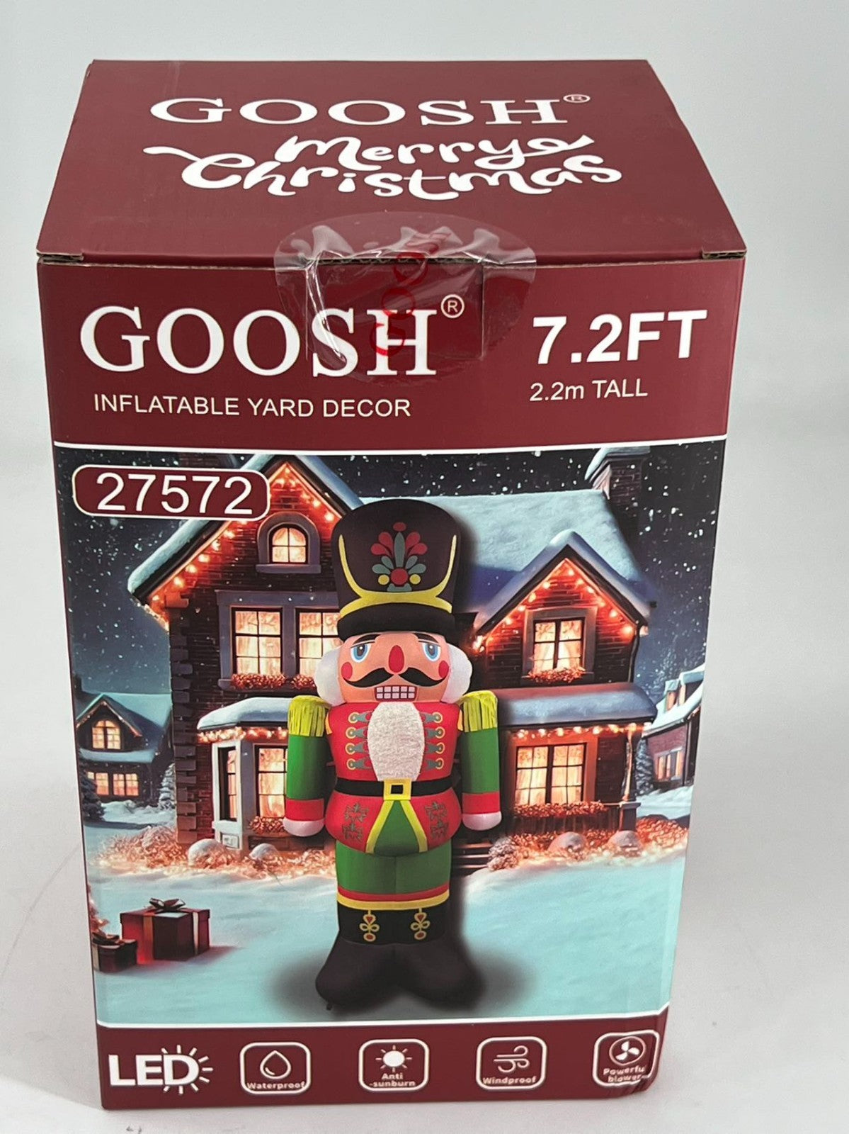 7.2 FT Christmas Inflatable Nutcracker Soldier Blow up with Build-in LED Lights