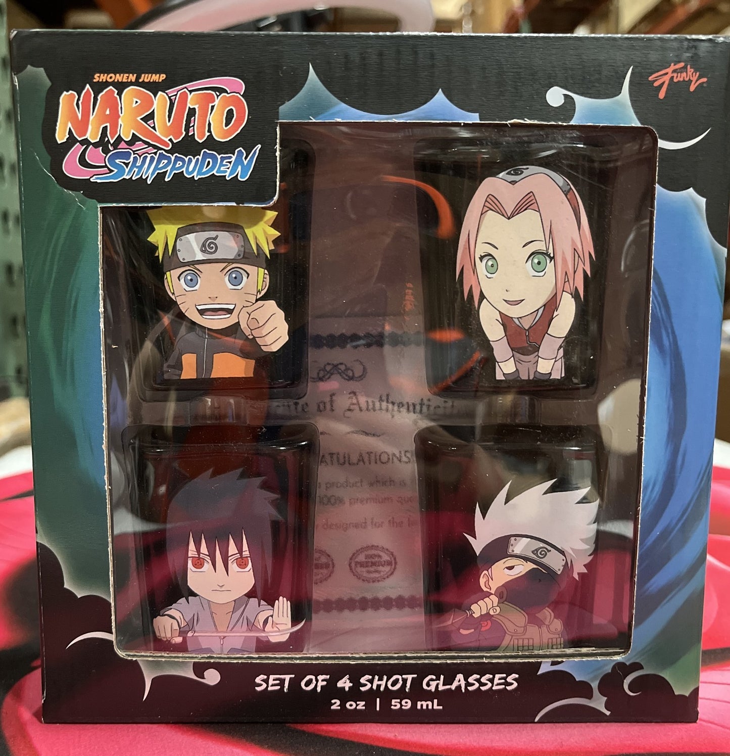 Naruto Shippuden Shonen Jump Shot Glass Set of 4