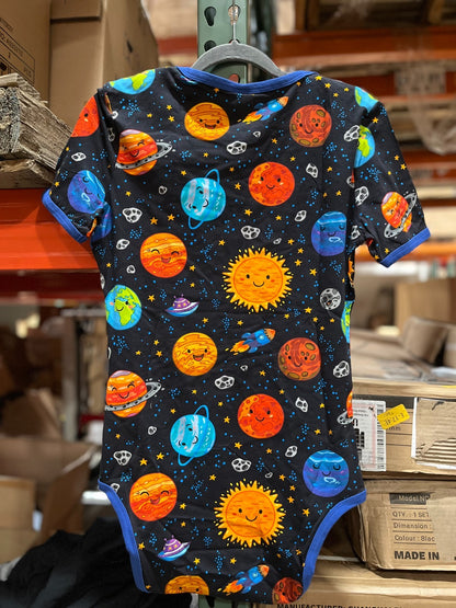 Planets Print Baby Bodysuit – Size M, 95% Cotton 5% Spande