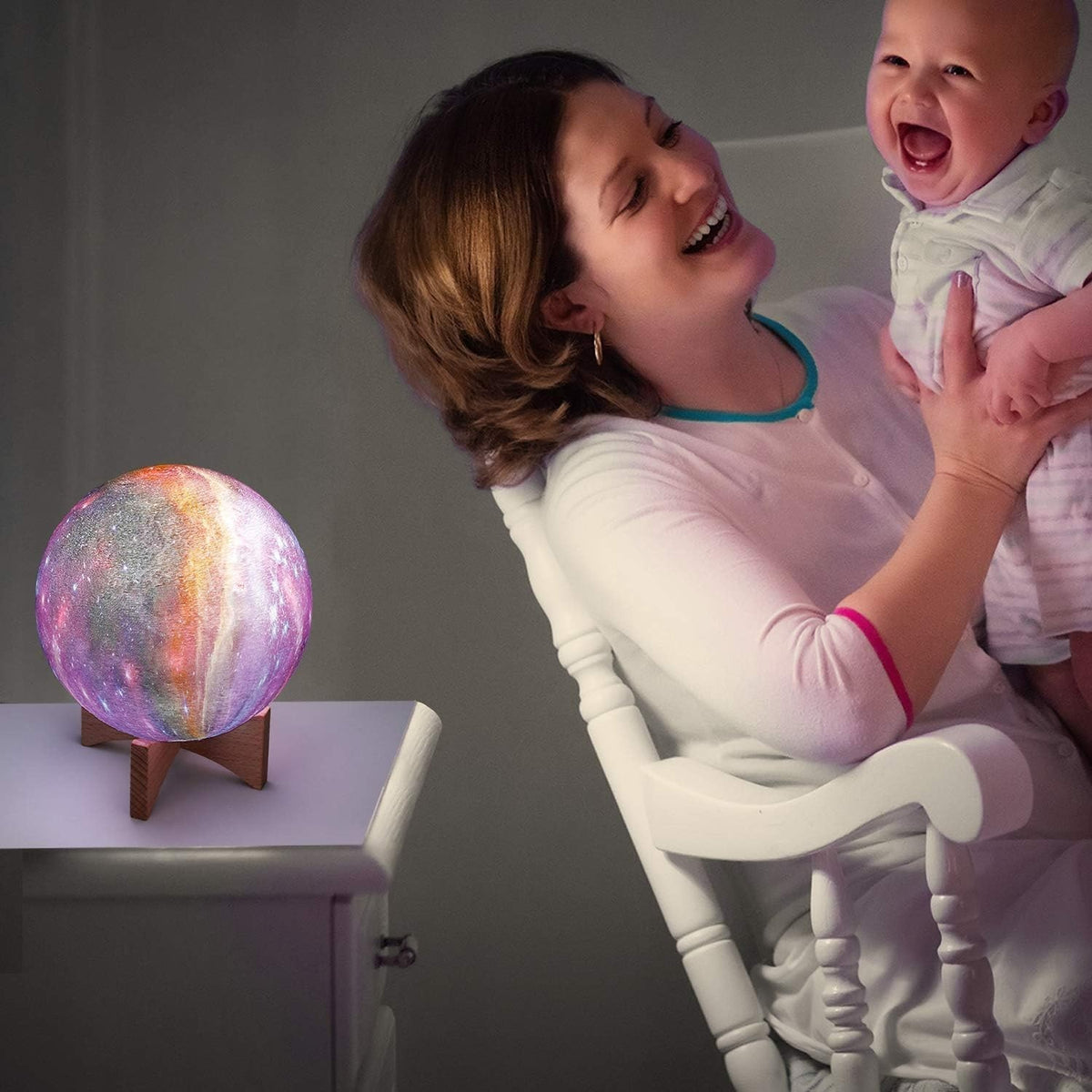 LED  5.9” 16-Color Galaxy Moon Lamp with Stand & Remote