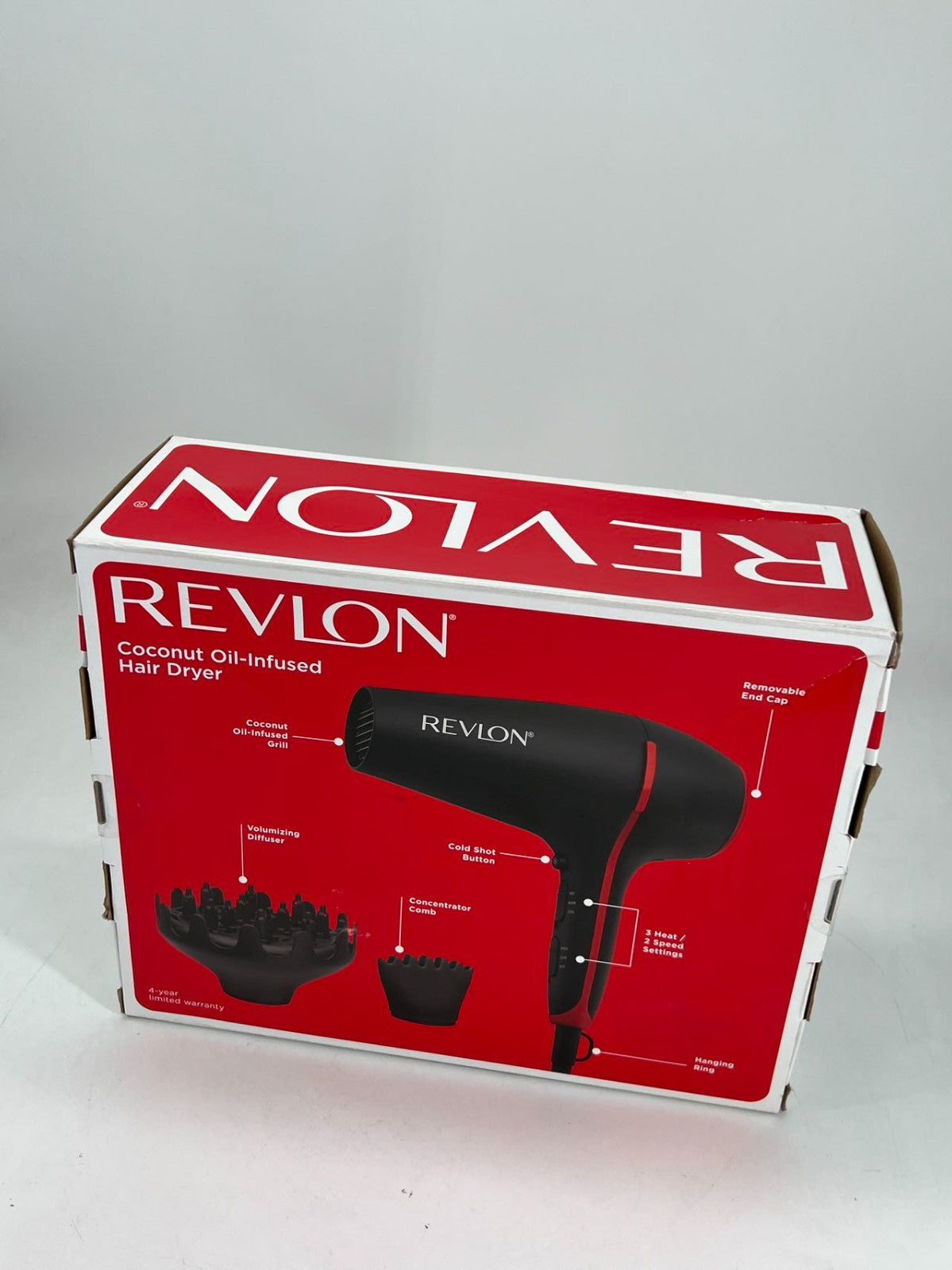 Coconut Oil Infused Hair Dryer with Diffuser & Concentrator - Ionic Ceramic Blow