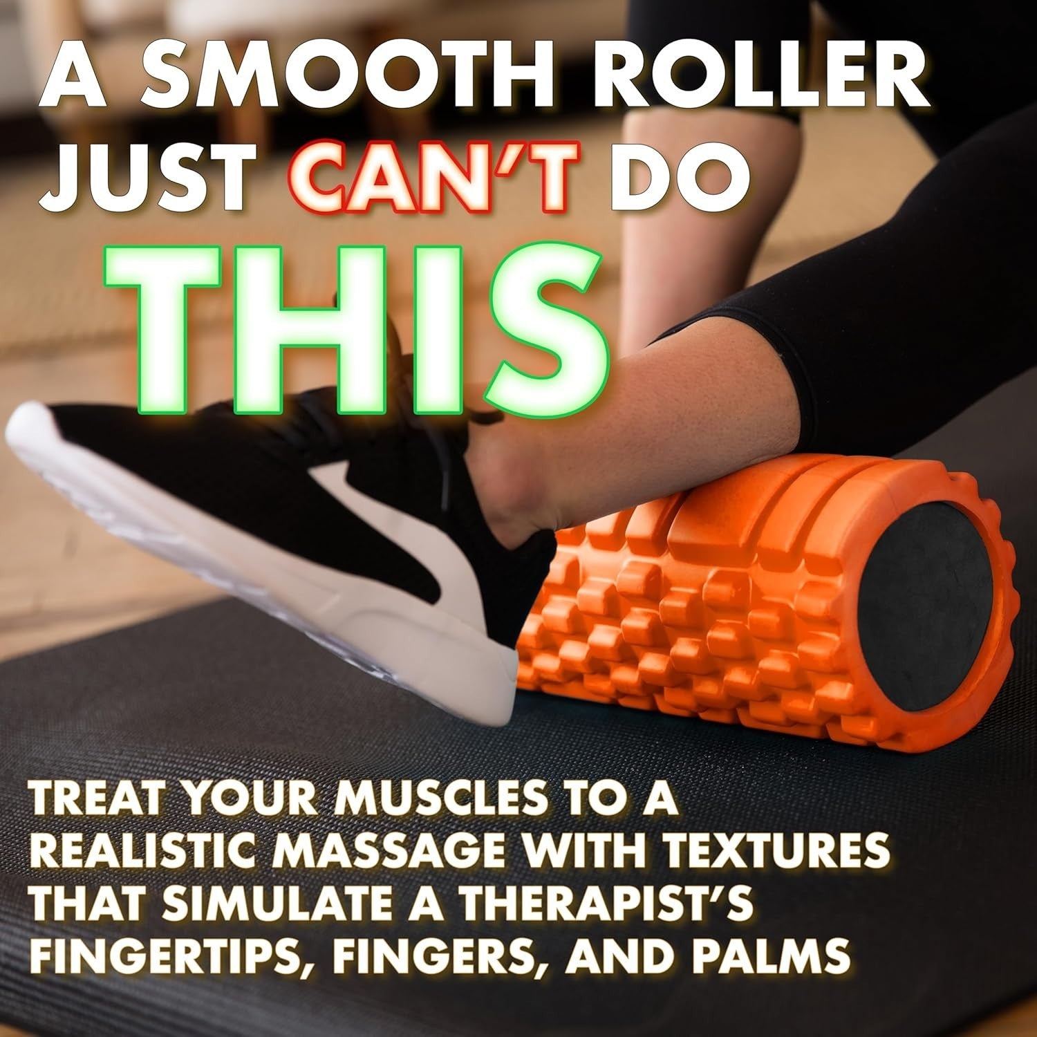 Foam Roller – Medium Density Deep Tissue Massager  Orange 12.5“x 5.5”