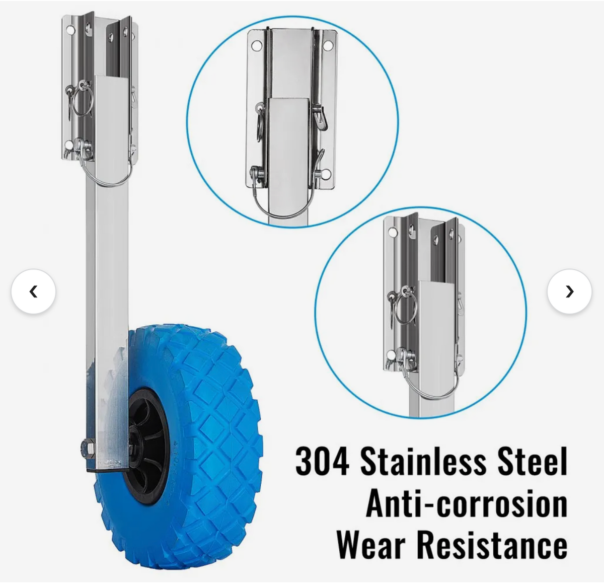 Boat Transom Launching Wheel Dolly Stainless Steel For Inflatable Boat