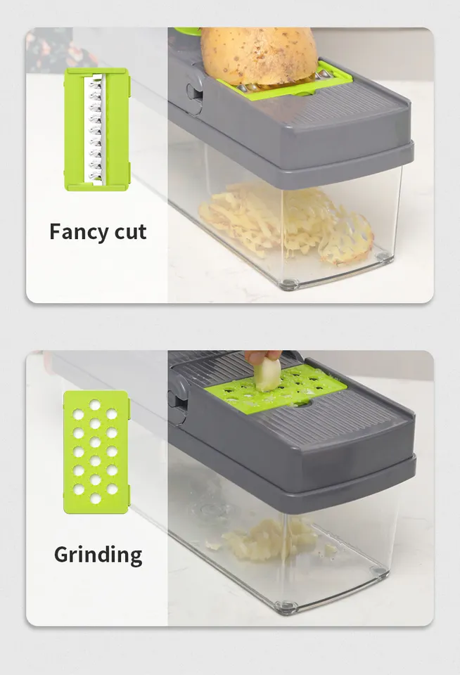 14in1 Vegetable Grater Slicer Dicer Potato Cutter Kitchen Gadget Tools Set.