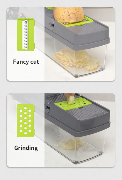 14in1 Vegetable Grater Slicer Dicer Potato Cutter Kitchen Gadget Tools Set.