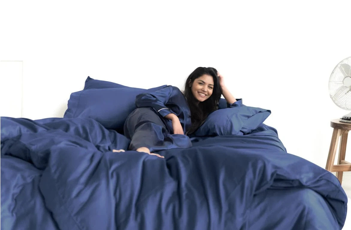 2 Pillowcases Color: Stone  Standard Size：20”x 27“ Navy Blue