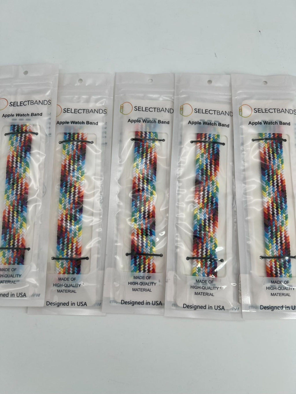 5- Pack S Color Burst  Loop Watch Bands 0.8 x 6.2 Inch  Fits 42mm/44mm/45mm
