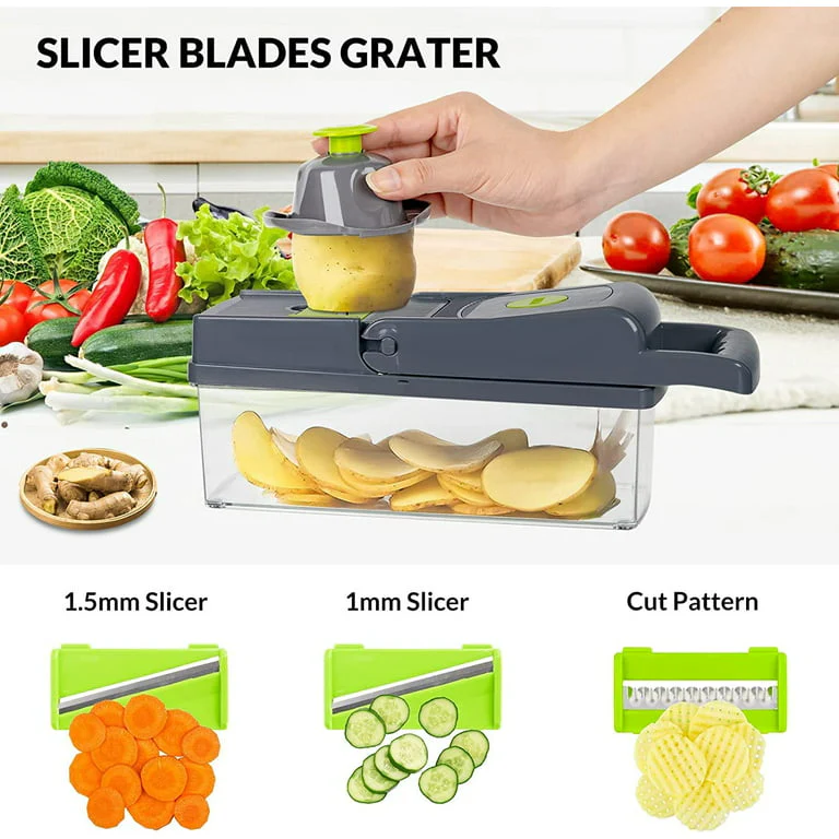 14in1 Vegetable Grater Slicer Dicer Potato Cutter Kitchen Gadget Tools Set.