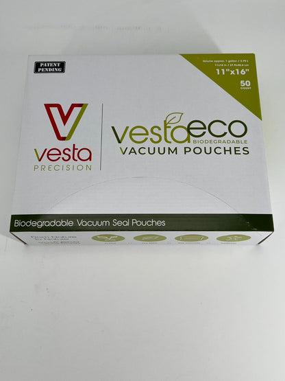 VestaEco Commercially Compostable Vacuum Seal Bags 11 x 16 Inches - 50 Vacuum