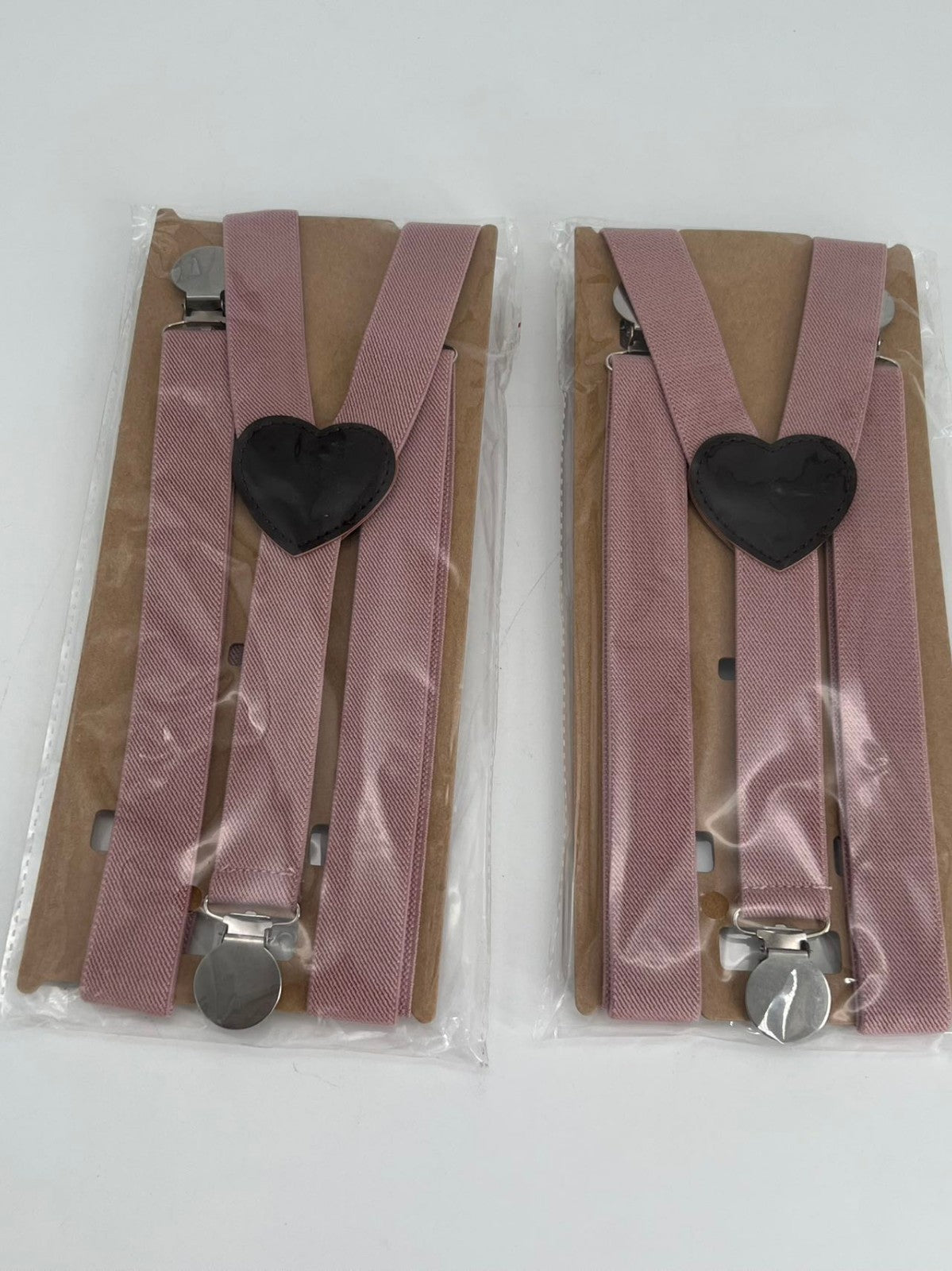 2pcs Pink Suspenders & Bow Tie Set – Adjustable