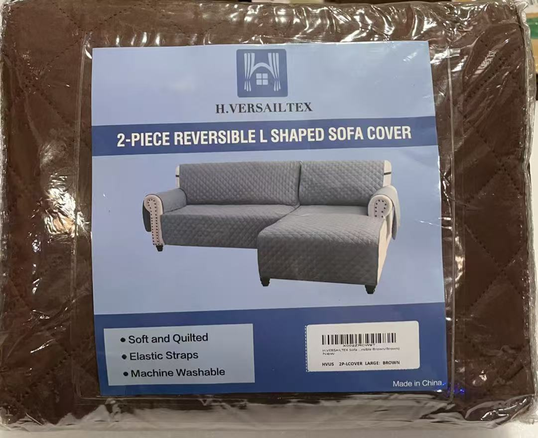 Waterproof Sofa Covers Color: Brown,  Size:Large.