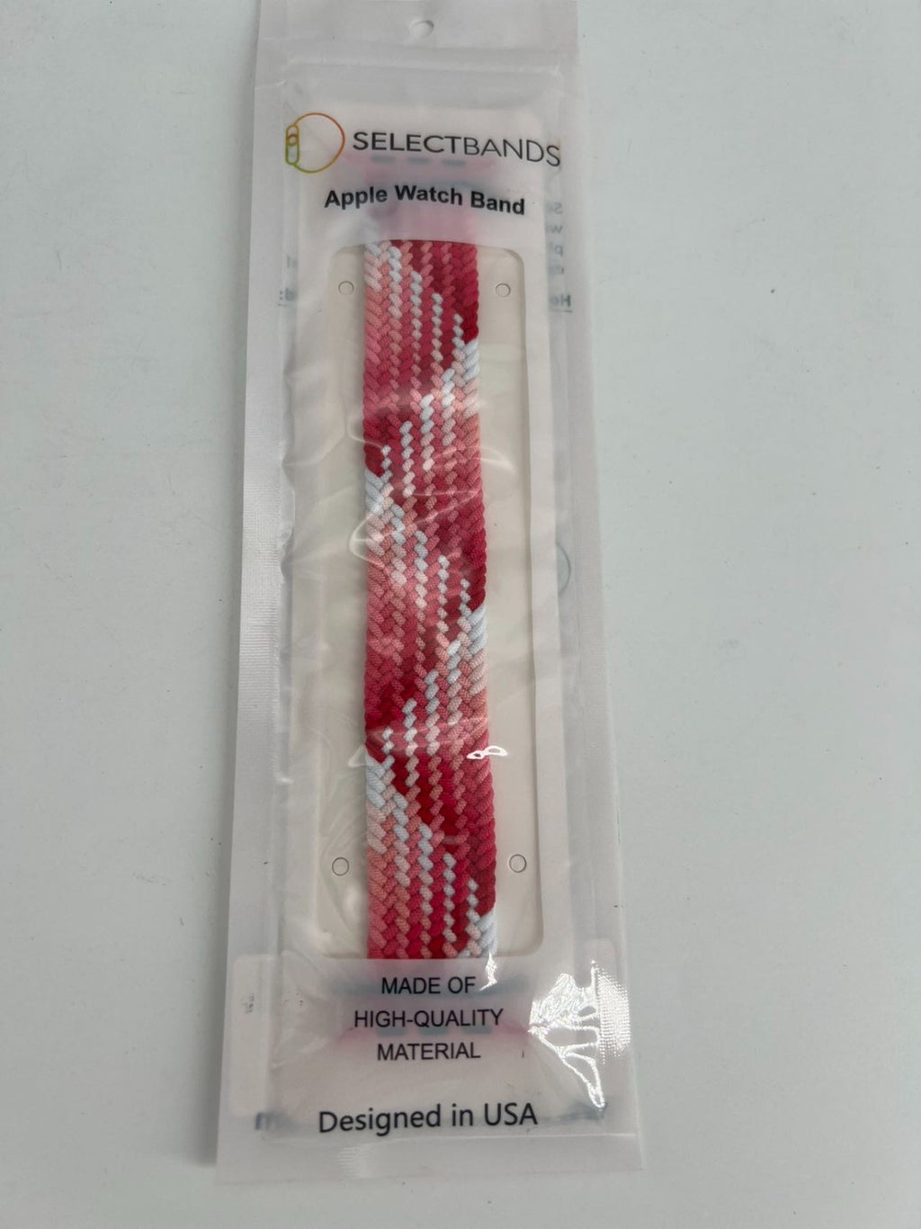 5- Pack M Color pink Rainbow Loop Watch Bands 0.8 x 6.7 Inch  Fits 42mm/44mm/45m