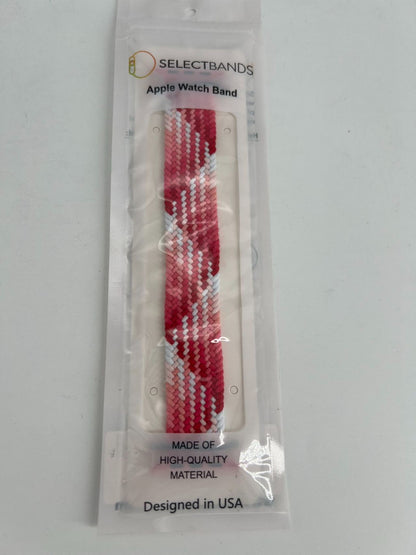 5- Pack M Color pink Rainbow Loop Watch Bands 0.8 x 6.7 Inch  Fits 42mm/44mm/45m
